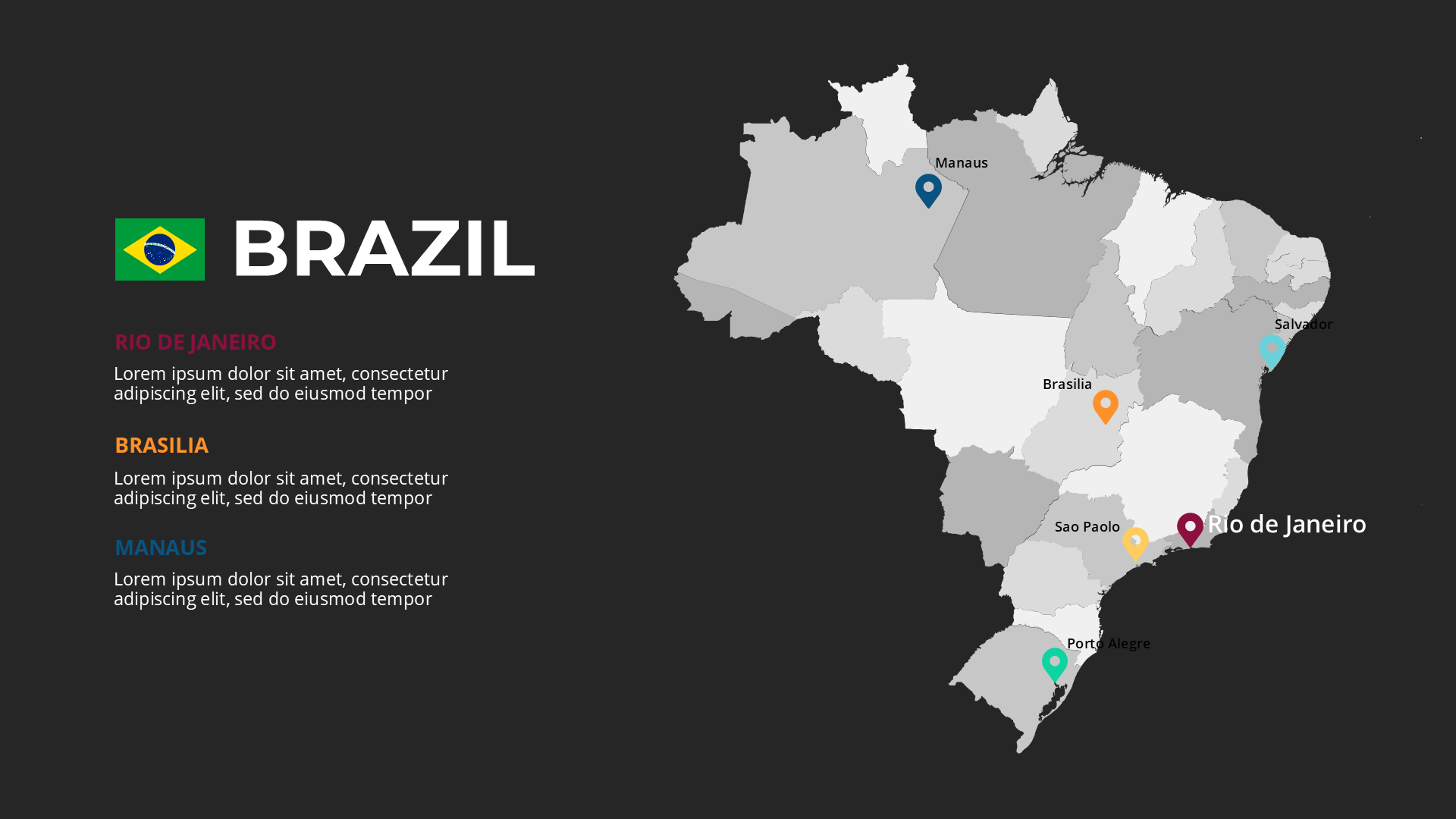 South America Dark slide 4